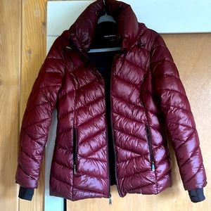Saks Fifth Avenue Burgundy Puffer Jacket